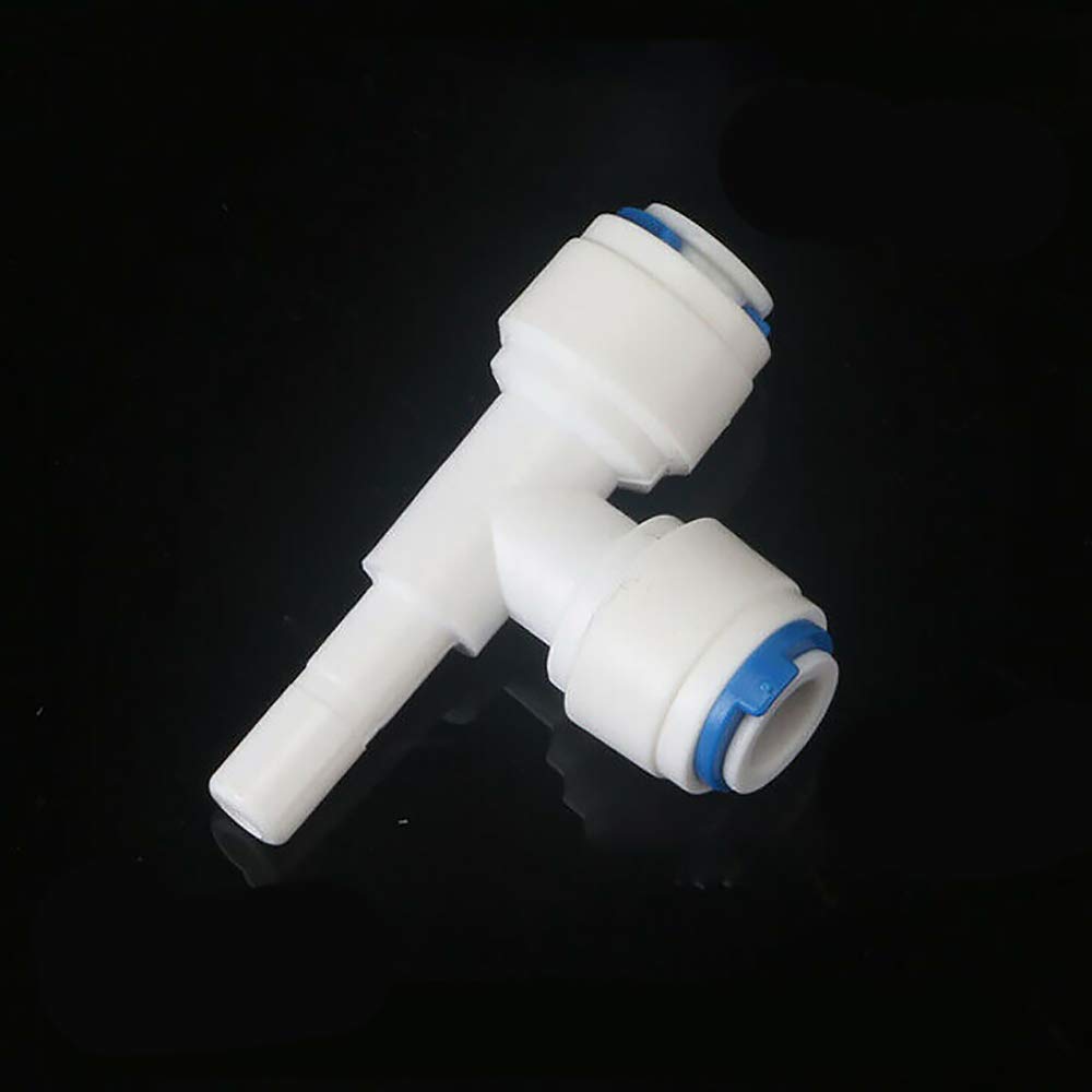 Water Filter Fitting SENRISE Push Fit Connectors Quick Connector Fitting for for RO Water Reverse Osmosis Filter System (1/4"(6.5mm) T Connector - B,1PCS)