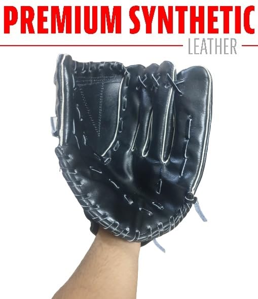 Tima Baseball + Softball Gloves - Field Master Adult + Youth Baseball + Softball Gloves Left Hand Gloves - Infield + Outfield Mitts (Black) 4