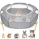 MAIKEHIGH Laufstall für Kleintiere, Pop-up-Hamsterlaufstall mit Abdeckung, faltbares offenes Käfigzelt, Übungszaun für Meerschweinchen, Kaninchen, Chinchillas, Igel