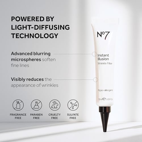No7 Instant Illusion Wrinkle Filler - Anti Aging Serum for Face to Smooth + Blur Fine Lines and Wrinkles - Gives Complexion a Youthful and Radiant Glow (1 Fl Oz) - Image 4