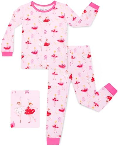 Bamboo Viscose Toddler Girls Kids Pajamas Unicorn Mermaid Pjs Long Sleeve Snug fit 12M-8Y 2pcs Soft Jammies
