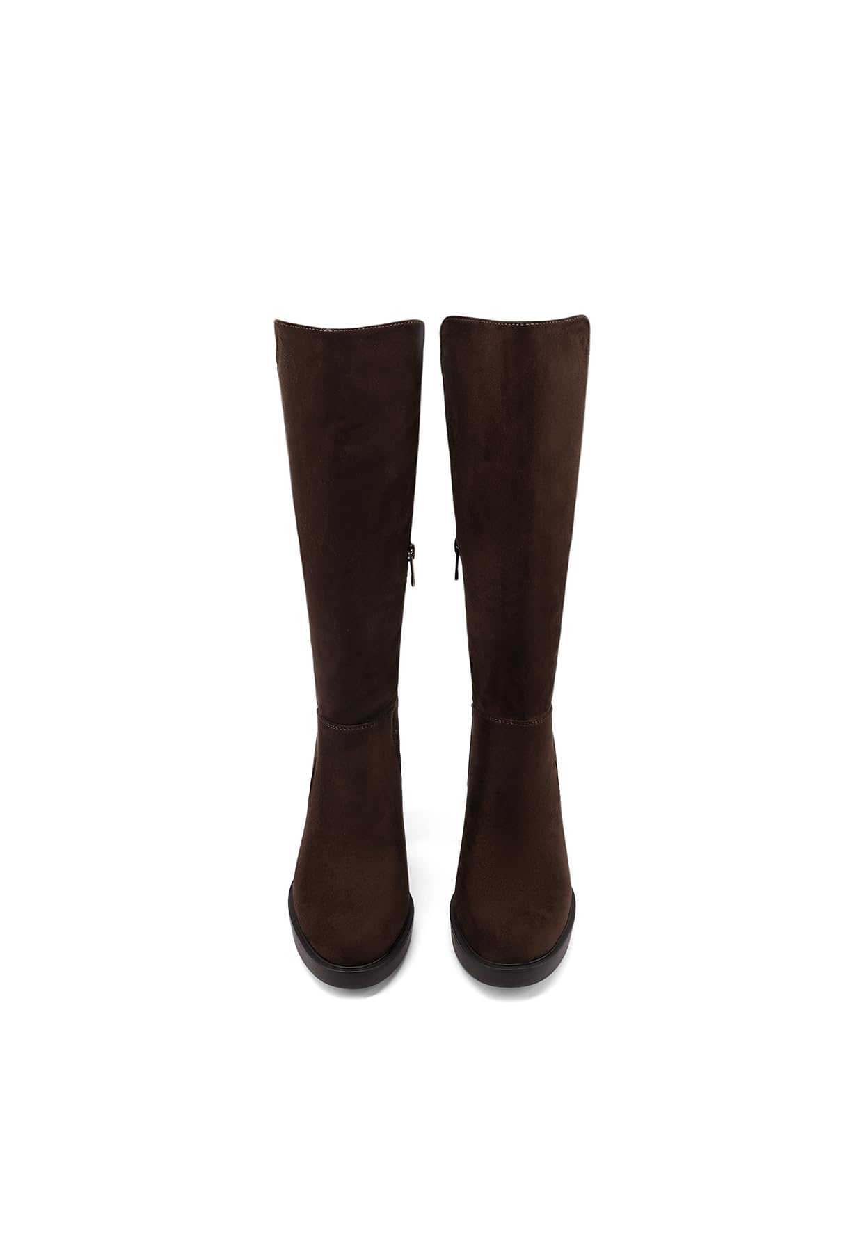 QUEEN HELENA Stivali Alti Donna con Tacco Largo e Plateau X27-124