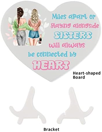 Blumuze Sister Gifts, Engraved Heart Shaped Acrylic Ornament Gifts for Sister from Sister, Sister Birthday Gifts,Anniversary Wedding for Sister Presents for Sister