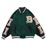 Femmes Bombardiers Harajuku Haute Street Couture Jacket de Baseball Hip Hop Hop Overdized Automne Hiver épais Manteau pour Hommes Streetwear