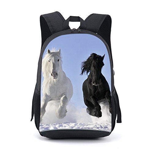 CAIWEI Animal de 17 Pulgadas Diagrama de impresión Mochila Escolar  El Caballo 6