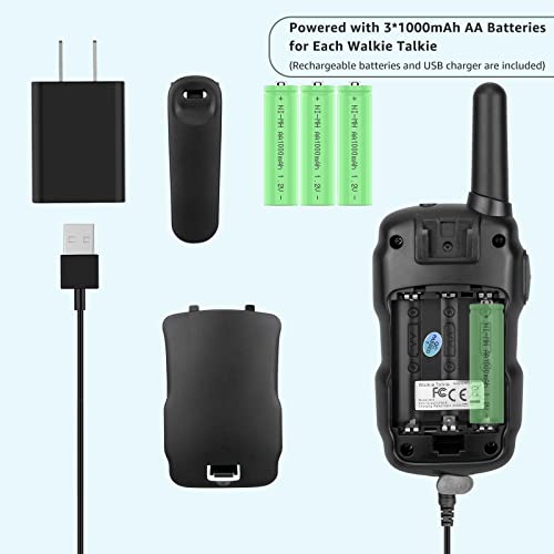 Wishouse Walkie Talkies For Kids Adult Long Range Rechargeable 3 Pack,Boy Wearable Walky Talky Set 2 Way Radio With Usb Charger Battery,Camping Games Toy Birthday Xmas Gift For Girl Children Family #TOP7