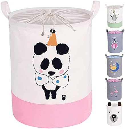 Miracle Baby 40L Collapsible Laundry Basket, Large Sized Handled Canvas Kids Storage Bin, Waterproof Foldable Toy Bins for Clothes, Toy, Diapers, Blanket, Towel and Others