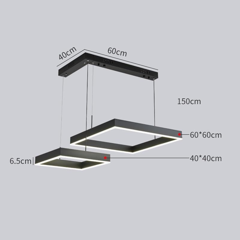 Lampe LED carrée double dimension 40 60 cm intensité variable neutre