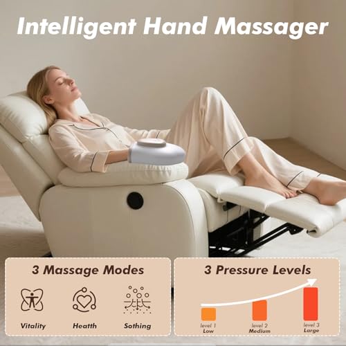 Masseur main électriques sans fil avec chaleur et compression réglable