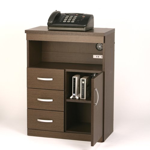 Amazon.co.jp: クロシオ ランスタンドFAX台 ダークブラウン 幅