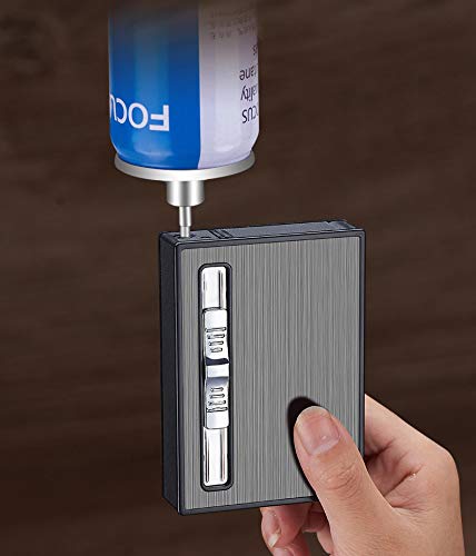 Amazon.com: Malisseladi Cigarette Case with Built-in Lighter Windproof  Refillable Butane Jet Torch Lighter Automatic Ejection Cigarette Case  Dispenser Box Holder (Black) : Health & Household