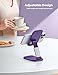 Lamicall Purple Phone Holder for Desk - Dark Purple Cellphone Stand Desk Accessories Desktop Office Must Have, Gifts for iPhone 17 16 15 14 13 Pro Max Mini, 12 11 XR X 8 7 6 Plus SE, 4-8'' Smartphone