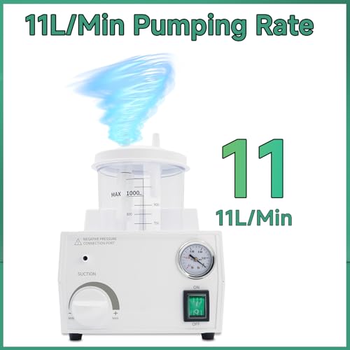 Image of Portable Veterinary Suction Machine for Home Use with 1000ml Capacity, 110V Electric Suction Machine with Adjustable Power, Low Noise