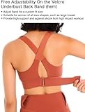 CLOUSPO Women Sports Bra Front Fastening High Impact Zip FrontPost Surgery Running Yoga Zip Front Bras Crop Top with Adjustable Straps (XXL, Red) - Image 6