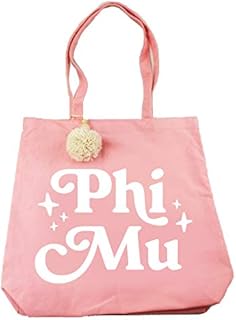 Sorority Shop Phi Mu Retro Pom Pom Tote Bag