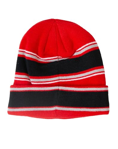 Image of Nike Big Kids Stripe Beanie & Gloves 2-Piece Set - Black /Red - One Size Fits All (8-20)