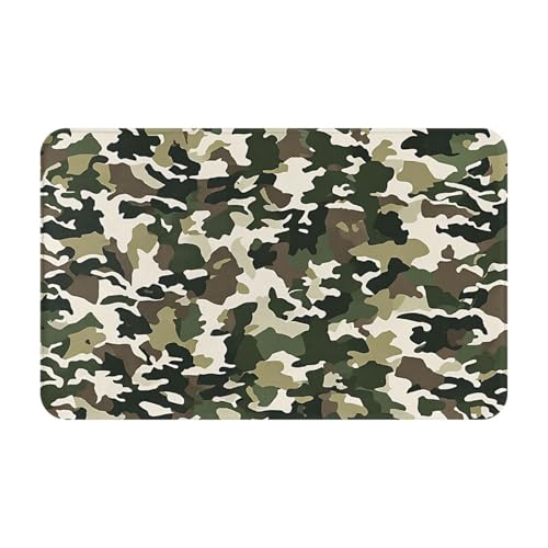 Cold Tree Camouflage Print Living Room Bathroom Kitchen Anti Slip and Absorbent Carpet, Indoor Entrance Door Muddy Floor Mat, Ultra Soft Washable Carpet 21x31.5 Inches