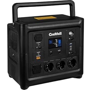 Craftfull Powerstation Fast Charge PS800 | 𝟯 𝐉𝐀𝐇𝐑𝐄 𝐆𝐀𝐑𝐀𝐍𝐓𝐈𝐄 - 960 Watt - Lithium LiFePO4 Akku - 80% nach > 2000 Ladezyklen - USB-C/USB-A/KFZ/Schuko-Stecker (0% MwSt. 800 Watt)