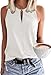 Tanmolo Damen Tank Top Ärmellos Oberteile Sommer Tanktops V-Ausschnitt Blusentop Strand Sexy Vest Top Bluse Weiß, L sexy günstig Kaufen-Tanmolo Damen Tank Top Ärmellos Oberteile Sommer Tanktops V-Ausschnitt Blusentop Strand Sexy Vest Top Bluse Weiß, L