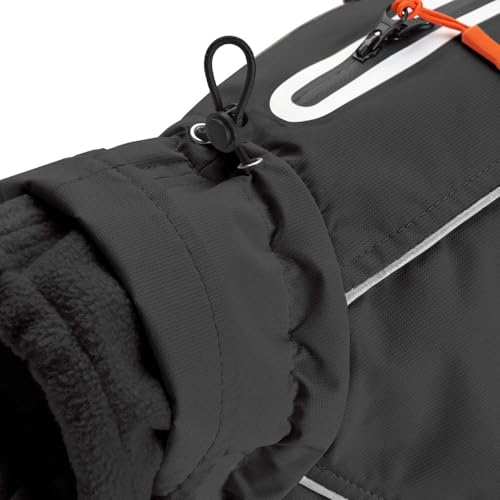 HUNTER Hundemantel NORDBY Mops & Co., Farbe: schwarz, wasserabweisend, warm gefüttert, reflektierend, ideal für kompakte Hunde, schützt vor Kälte & Nässe, maschinenwaschbar, Größe: 40