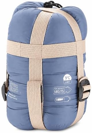 NexUp Goods Lightweight Sleeping Bag for Adults Compact Warm Camping Hiking Backpacking Outdoor Travel with Compression Sack Nylon Shell (Blue) image 3