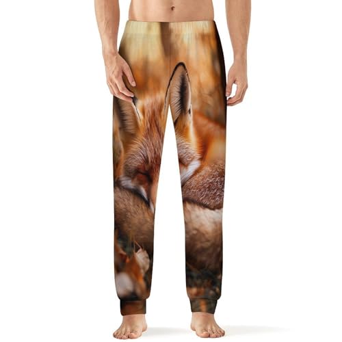 Forests Fox Men's Pajamas Pants Lightweight Sleep Lounge Pant Pjs Bottoms Casual Sleepwear