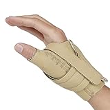 Comfort Cool Thumb CMC Restriction Splint. Beige Patented Thumb Brace Provides Support / Compression. Indications - Arthritis, Tendinitis, Dislocations, Sprains, Repetitive Use. Right Medium