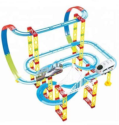 Munchkin land 105 pcs City Urban High Speed Train Set Tracks with Train Set Toy for Kids