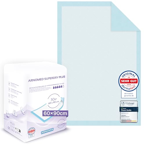 120x ARNOMED alese jetable 60x90cm, alese d'incontinence absorbantes à Usage Unique, Matelas à Langer pour bébés, alèses en Cellulose, 5 Couches pour Le...