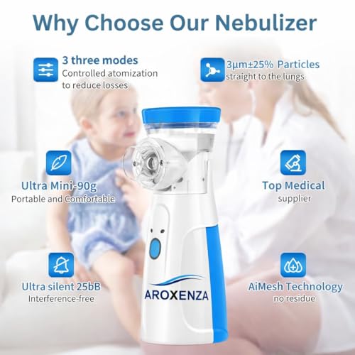 Image of Portable Mesh Nebulizer Machine for Adults & Kids | Silent Handheld Inhalation Device with Fine Mist Technology | USB Rechargeable Nebulizer for Home & Travel