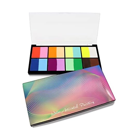 Water Activated UV Face Body Paint, Onmay 16 Color UV Glow Luminous Eyeliner - Black Light Reactive Fluorescent Makeup Kit - Safe, Washable, Non-Toxic (Mixed)