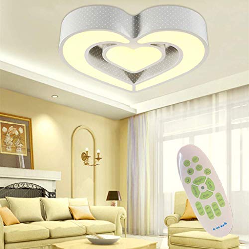 Plafonnier LED pépinière lustre en forme de coeur acrylique 55cm