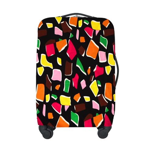 Travel Luggage Cover Suitcase Protector, Washable Suitcase Cover Fits 18-20 Inch Luggage, Elastic Suitcase Protective Cover (S, Polygon)