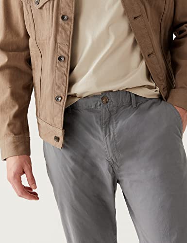 Image of Marks & Spencer Mens Solid Mid Rise Slim Fit Lightweight Trouser