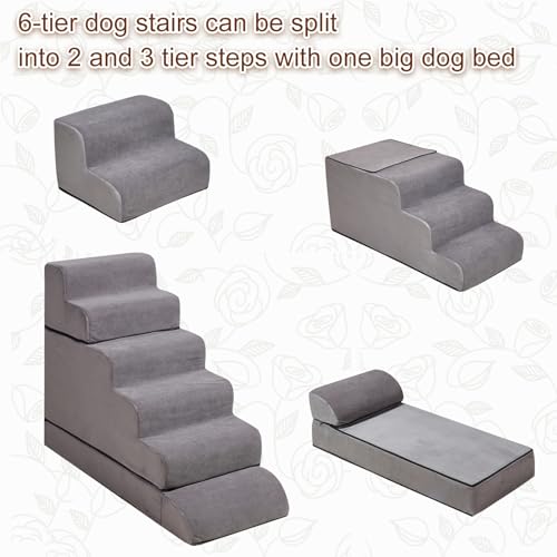 30-36-inches-High-Foam-Dog-Stairs-Steps-for-High-Beds-Tall-LitaiL-30inch-6-Tier-Pet-StairsSteps-for-High-Beds-Large-Dogs-Non-Slip-Dog-Ramps-for-Small-Dogs-for-Older-DogsCats-Injured - Cucciolini Doodles   30-36-inches-High-Foam-Dog-Stairs-Steps-for-High-Beds-Tall-LitaiL-30inch-6-Tier-Pet-StairsSteps-for-High-Beds-Large-Dogs-Non-Slip-Dog-Ramps-for-Small-Dogs-for-Older-DogsCats-Injured