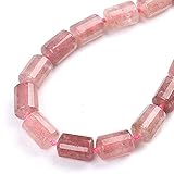 Tamaño: 12 * 17mm HZLXF1 Cilindro Natural de Fresa de Fresa de Fresa con Cuentas Sueltas for la fabricación de Joyas Bricolaje Encantos Accesorios Pulsera