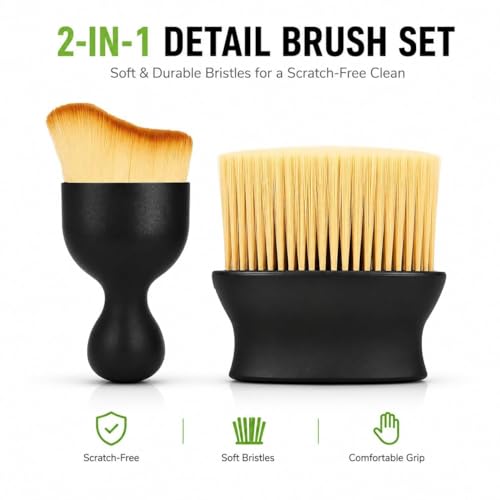 Image of 10 PCS Car Cleaning Kit Combo with Portable Car Vacuum Cleaner | Car Memory Foam Pillow with Car Dustbin, Detailing Brush & Microfiber Cloth, SUVs Cleaning Kit