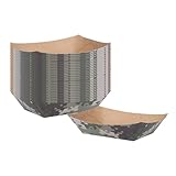 Bio Tek - Botes de papel de 4 onzas, 400 bandejas desechables #25 para alimentos, forro de polietileno, duraderas, cestas de papel con estampado de camuflaje, para puestos de concesión, picnics o