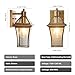 Hemali Waterproof Brass Outdoor Wall Lanterns (2-Pack) - E26 Socket & Glass Shade Exterior Wall-Mounted Lights, Rustproof Modern Sconces for Front Door, Porch, Yard & Entryway