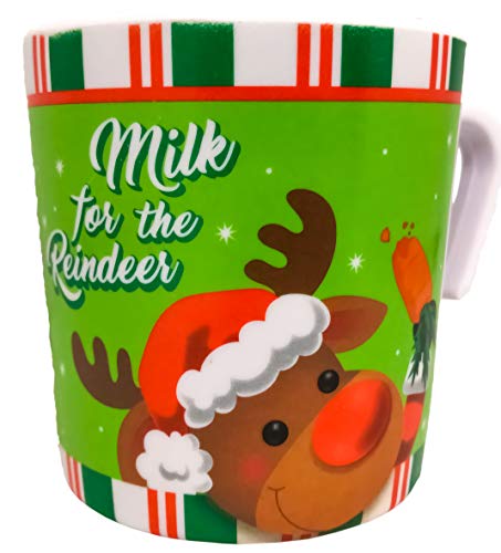 "Cookies For Santa" Plate And Mug Set: Reindeer And Santa Designs Melamine Wares (Santa & Reindeer) #TOP4