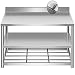 Blat roboczy ze stali nierdzewnej do kuchni z Undershelf i Backsplash,3-poziomowy stół do przygotowywania przemysłowego stół roboczy do kuchni, baru restauracji