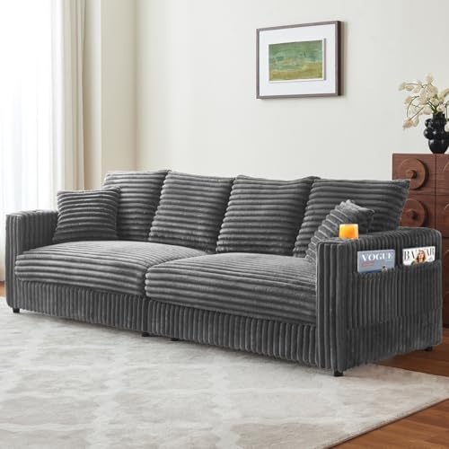 Kalafini 104'' Oversized Cloud Couch, 4 Deep Seats Modular