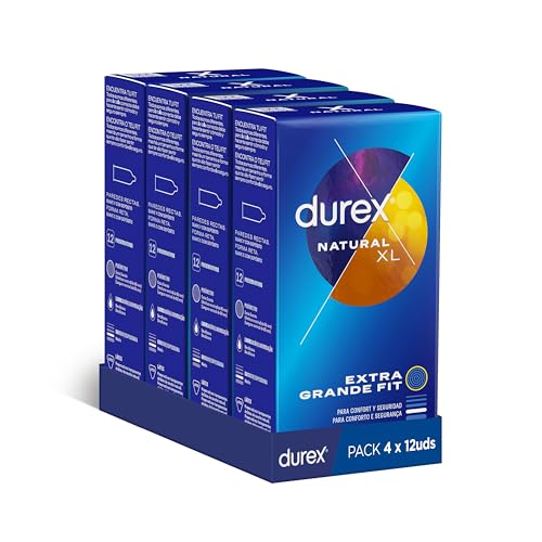 Durex Preservativos Originales Natural Plus Talla XL 4x12 condones Más Grandes