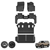 Kotesoto トヨタ ランドクルーザー250系 7人乗り フロアマット ランクル250 セカンドマット Land Cruiser250 トランクマット GDJ250W 3D立体 TRJ250W 耐汚れ カーゴ TPE素材 防水 滑り止め アクセサリー 内装 車種専用設計 取付簡単 フルセット (バックパッドなし)