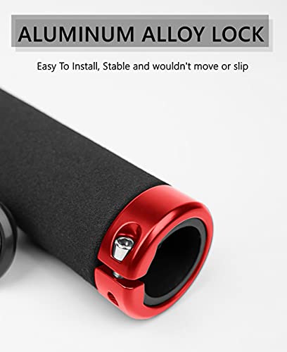 Bike Grips, Soft Foam Handlebar Grips Single Lock-On, Comfortable Non-Slip Bicycle Handle Grips, Handle Bar End Grips For Mtb Mountain Bmx Beach Cruiser Scooter #TOP7