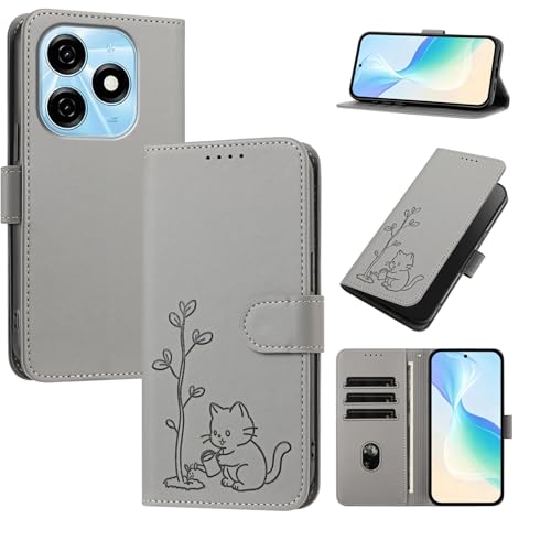 �X�}�z�P�[�X �Ή��@�� for Tecno Spark 20,�Ή��@�� for Tecno Spark 20 4G KJ5�yPU���U�[�� �}�O�l�b�g�J�� ���z �J�[�h�E�������[ �X�^���h�@�\�t���zGray