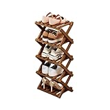 Design compacte : étagère à chaussures pliable en bois, parfaite pour un rangement maximal dans les petits espaces, facile à replier pour un rangement compact lorsqu'elle n'est pas utilisée