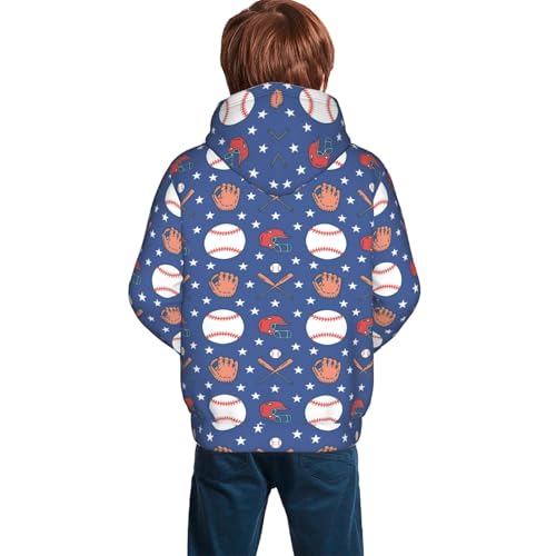 Balls Gloves Bat Helmet Kid Hoodies Boys Sweatshirts Girls Pullover with Pocket4