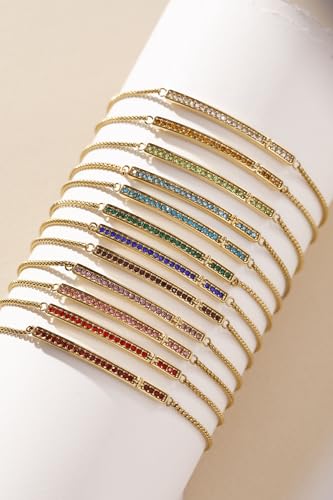 Image of Alex and Ani Pave Bolo Birthstone Bracelet - Stainless Steel Gold /Silver, Perfect for Stacking, Adjustable Birthstone Bracelet for Women, Ideal Gift Jewelry