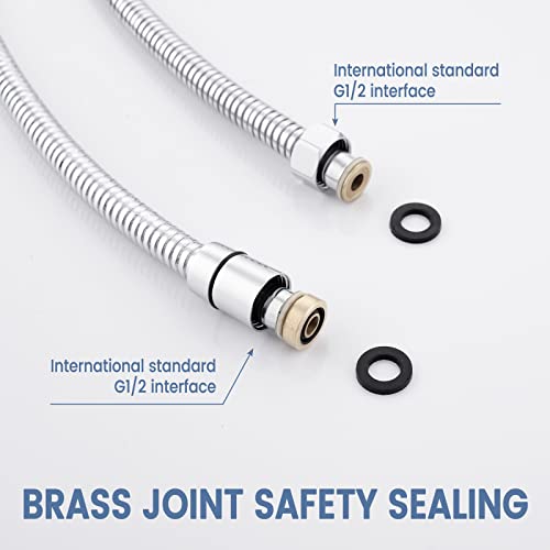 All Metal Shower Hose For Handheld Shower Heads, Chrome Extra Long 71 Inch Stainless Steel, Universal Replacement Part For Hand Held Showerhead Hoses